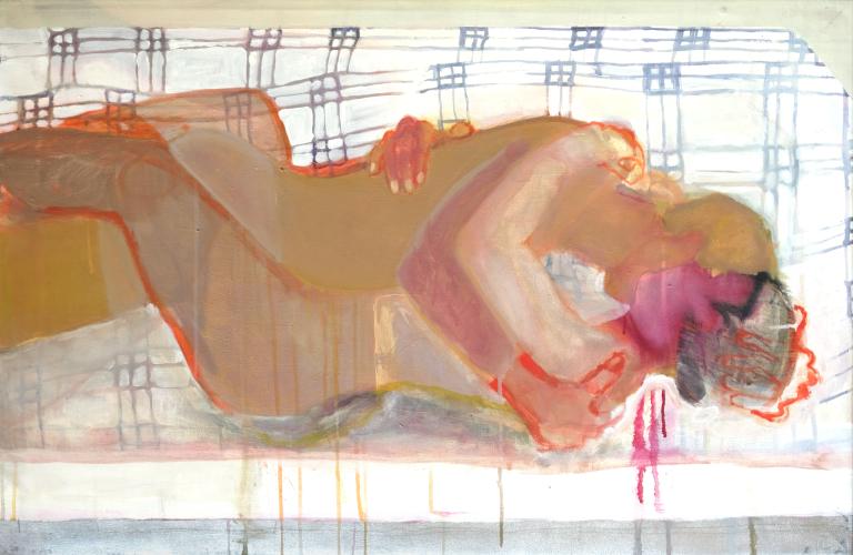 Mit Christoph I 1991 Acryl/Leinwand 65×100 cm (c) Andrea Muheim
