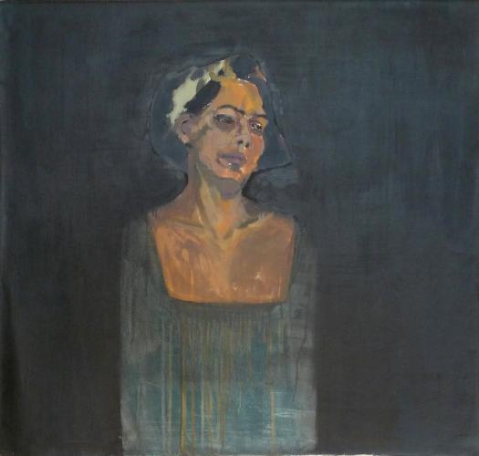 Pieta (Yasmin Chaudry) 1991 Acryl/Leinwand 100×100 cm (c) Andrea Muheim