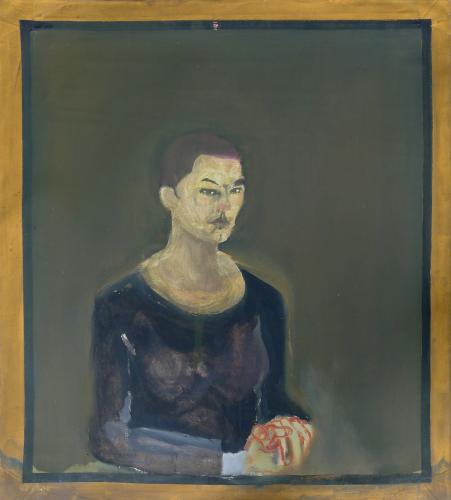 Selbstportrait 1991 Acryl/Oel auf Leinwand 100×90 cm (c) Andrea Muheim
