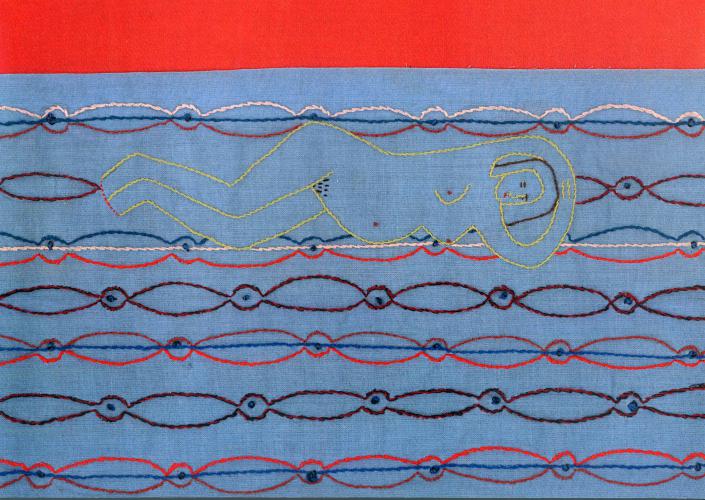 Ich schwanger 1998 Baumwolle 28.5 ×34.5 cm (c) Andrea Muheim