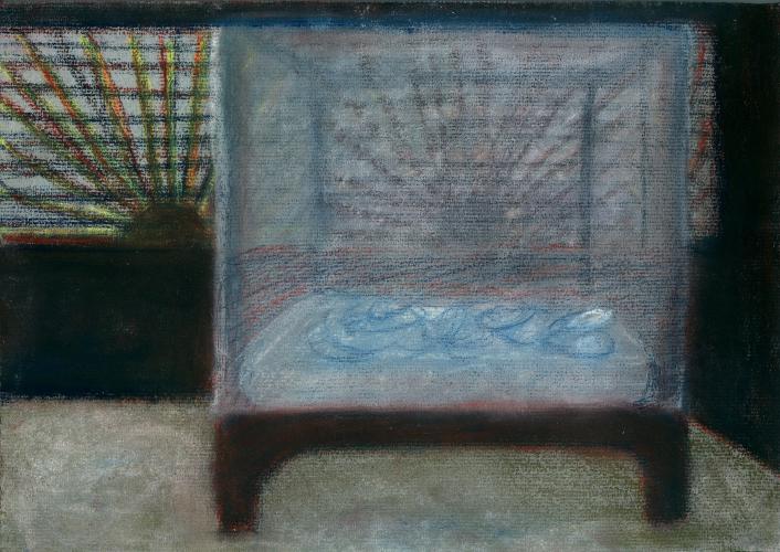 Una cama Zipolite 2005 Pastellkreide/Papier 21×30 cm (c) Andrea Muheim
