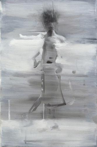aus der Serie <i>Dancer</i>: Dancer III 2018 Oel auf Acryl auf Leinwand 45×30 cm (c) Andrea Muheim