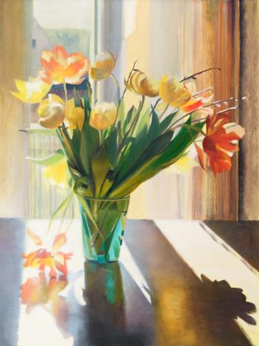 Tulpen 2018 Öl über Acryl auf Leinwand 120×90 cm (c) Andrea Muheim