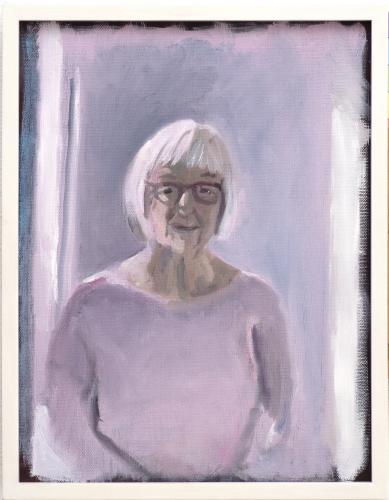 Silvia, Galerie am Platz, Eglisau, 27.10. 2019 Oel auf Acryl auf Leinen 39×39 cm (c) Andrea Muheim