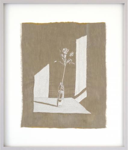 Inkalilie 2019 Baumwolle auf Acryl 59×51 cm mR. / 42×33 cm oR. (c) Andrea Muheim