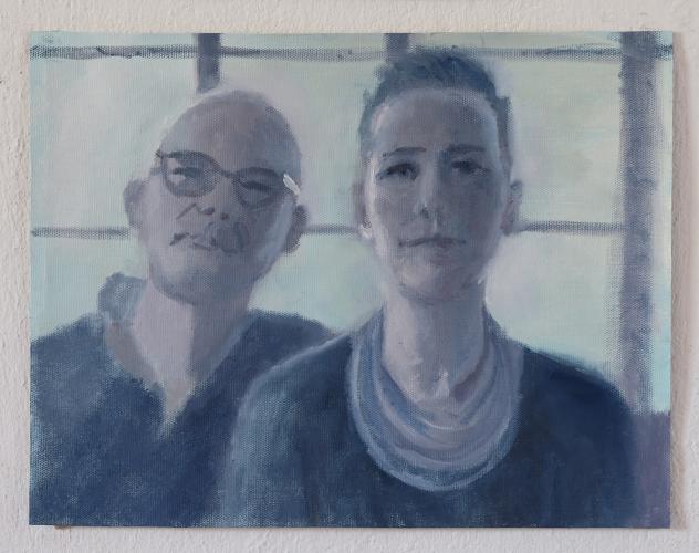 Cristina und Michel  6.5. 2020 Oel/Leinen 39 × 30 cm (c) Andrea Muheim
