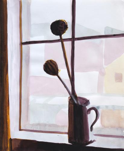 Trockenblume 2020 Gouache auf Papier 32,2×26,5 cm (c) Andrea Muheim