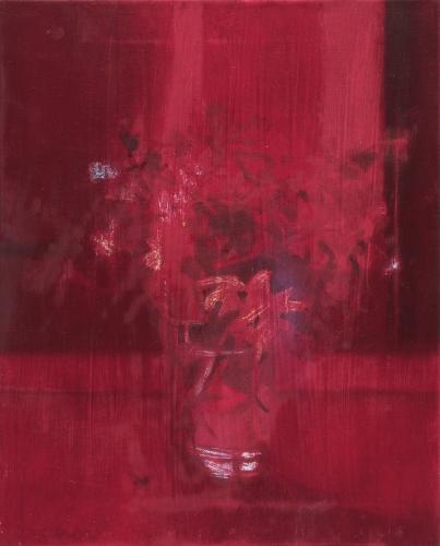 Strauss in rot 2023 Oel auf Leinwand 50×40 cm (c) Andrea Muheim